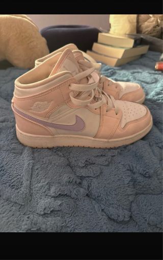 Jordan Pink White Mid Top Sneakers