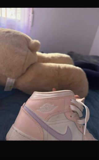 Jordan Pink White Mid Top Sneakers