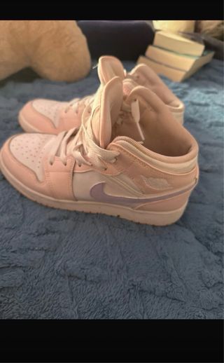 Jordan Pink White Mid Top Sneakers
