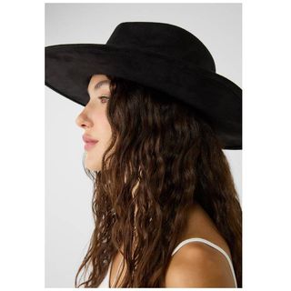 Sombrero Nero a Bordo Largo Taglia Unica Uomo Donna