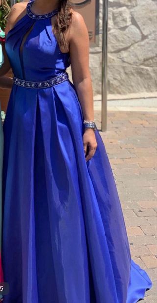 Vestido azul largo con pedrería talla 36/38