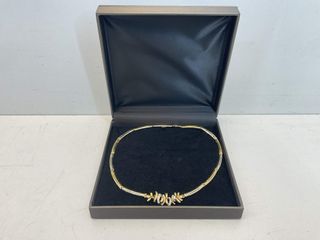 gargantilla oro 18k con diamante 21cm