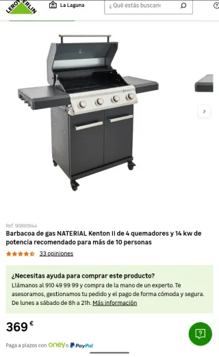 Barbacoa Gas Kenton II 4B Leroy Merlin