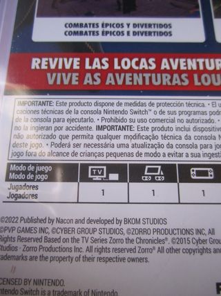 Zorro The Chronicles Nintendo Switch