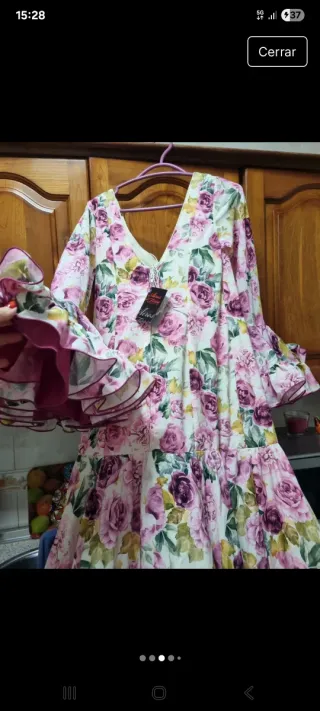 Traje de flamenca canastero floral