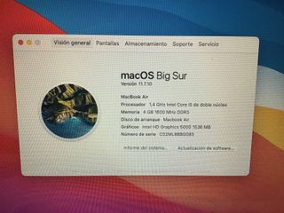 portatil apple apple macbook air core i5 1.4 13 (2014) (a1466)