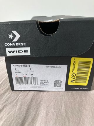 Converse Chuck Taylor All Star 37.5 negras WIDE