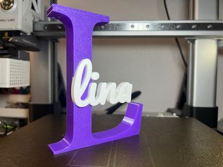 Nome personalizzato 3D - Lettera iniziale grande