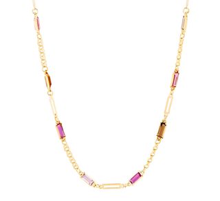 collar oro 18k con piedra 22cm