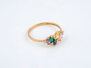 anillo oro 18k con piedra con circonita
