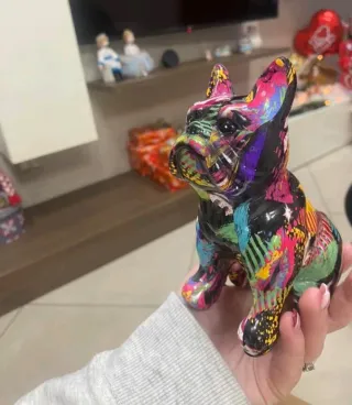 Statuetta cane decorata