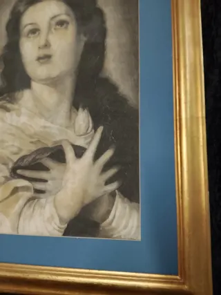 Cuadro Virgen Dolorosa Pintado a Mano