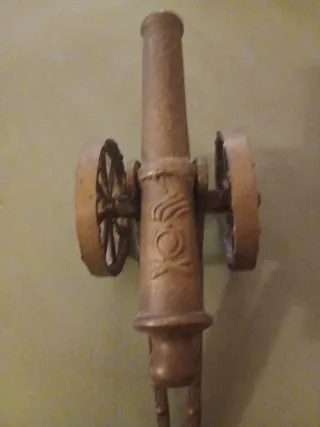 Antico Cannone Modellino Ottone Bronzo