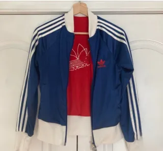 XS Chaqueta revesible azul/roja de Adidas Original