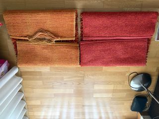 2 alfombras shaggy color caldera