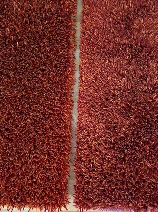 2 alfombras shaggy color caldera