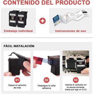 ANKINK 540XL 2x cartuchos Negro Canon TS5150