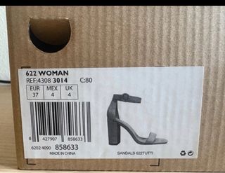 Sandalias piel color beige - nude talla 37. Mango