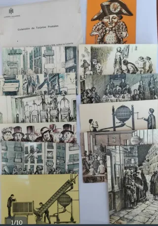 12 Postales Lotería Nacional 1974 Serie B Completa