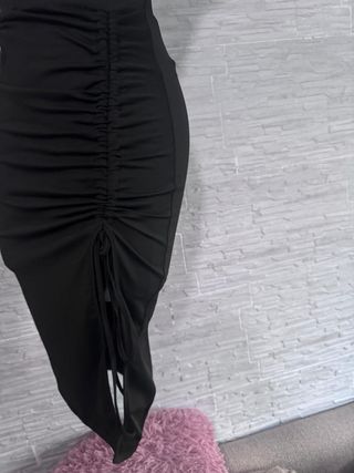 Falda Midi Negra SHEIN - Efecto Ajustable (Talla X