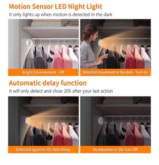 Luz LED Nocturna Sensor Movimiento Pack 3