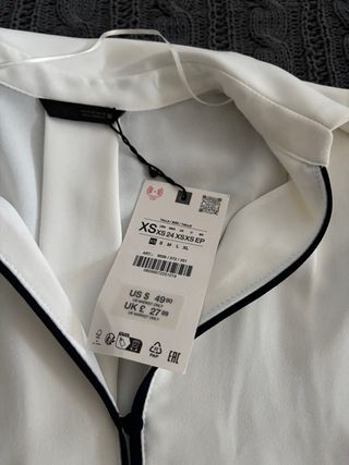 Camisa Zara Blanca Talla XS