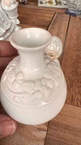 Vasetto Limoges e statuine porcellana