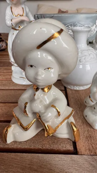 Vasetto Limoges e statuine porcellana