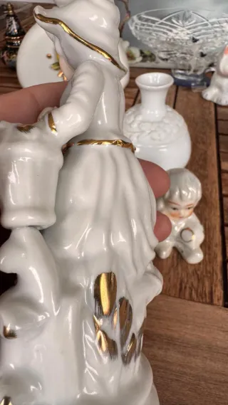 Vasetto Limoges e statuine porcellana