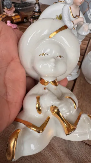 Vasetto Limoges e statuine porcellana