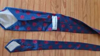Cravatta Christian Dior Vintage Pois Blu/Rosso