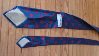 Cravatta Christian Dior Vintage Pois Blu/Rosso