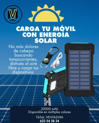 Cargador Solar Portátil 20000 mAh