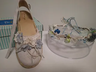 Conjunto de Esparteñas y Corona comunión niña