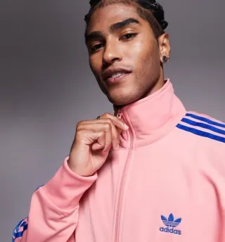 M/LChaqueta Adidas Firebird Rosa Azul Unisex