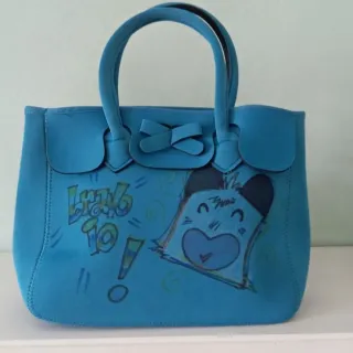 Borsa blu con disegno divertente hallo Spank