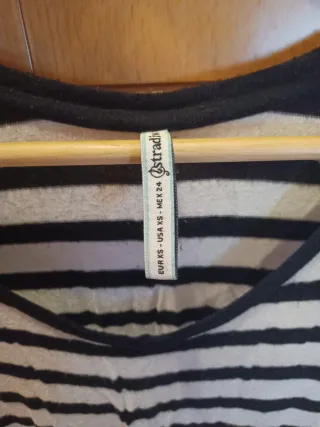 Crop-Top, rayas blancas y negras, Stradivarius, XS