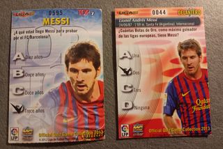 2 Tarjetas Liga Temporada 2013 Messi Mundicromo