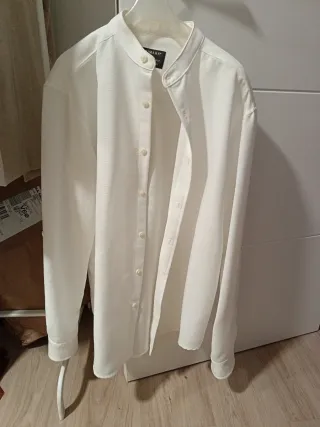 Camisa blanca cuello mao Primark