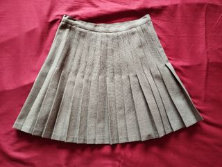 Falda Zara tablas estilo colegial gris