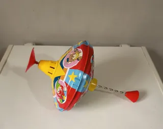 Trottola vintage metallo - tema circo - anni '80