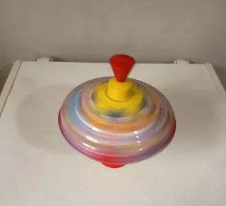 Trottola vintage metallo - tema circo - anni '80