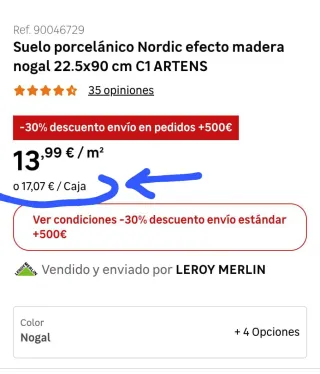 Cajas Suelo porcelánico efecto madera nogal