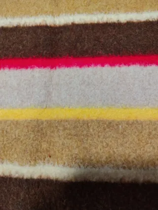 Manta de cama de forro polar a rayas