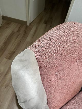 Pareja de sillones vintage rosa y beige