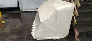 Tenda da sole beige/bianca