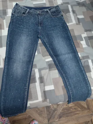 Jeans donna con strass