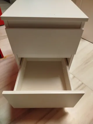 Comodino IKEA MALM Bianco 2 Cassetti