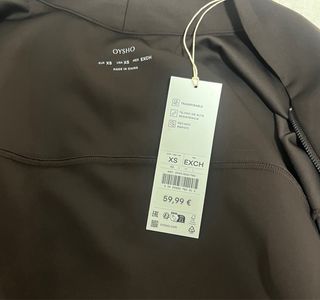 Chaqueta Neopreno Marrón con Cinturón Oysho