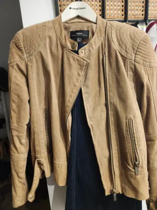 Chaqueta ante Mango Beige